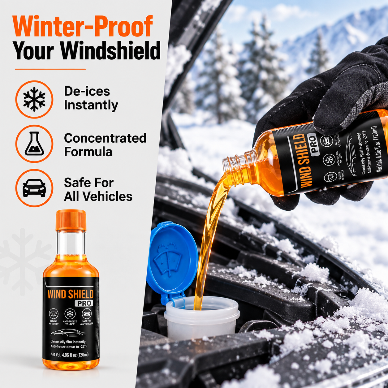 Windshield care during cold and rainy weather driving