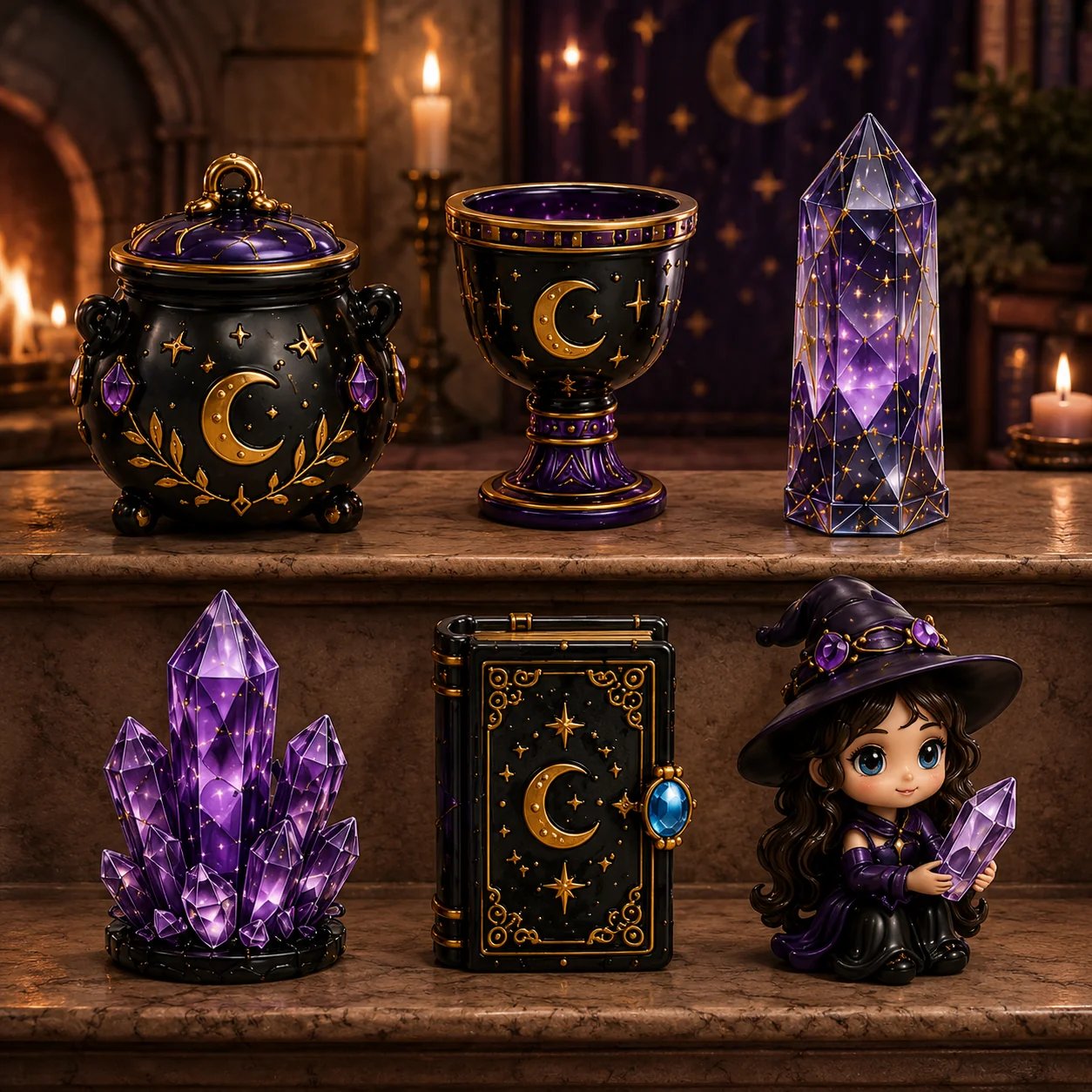 ⏳ Last Day 49% OFF – 🔮 2026 Crystal Witch Advent Calendar | 24 Days of Mystical Miniatures, Crystal-Inspired Surprises & Witchy Fantasy Charm ✨ - 2D Flat Acrylic