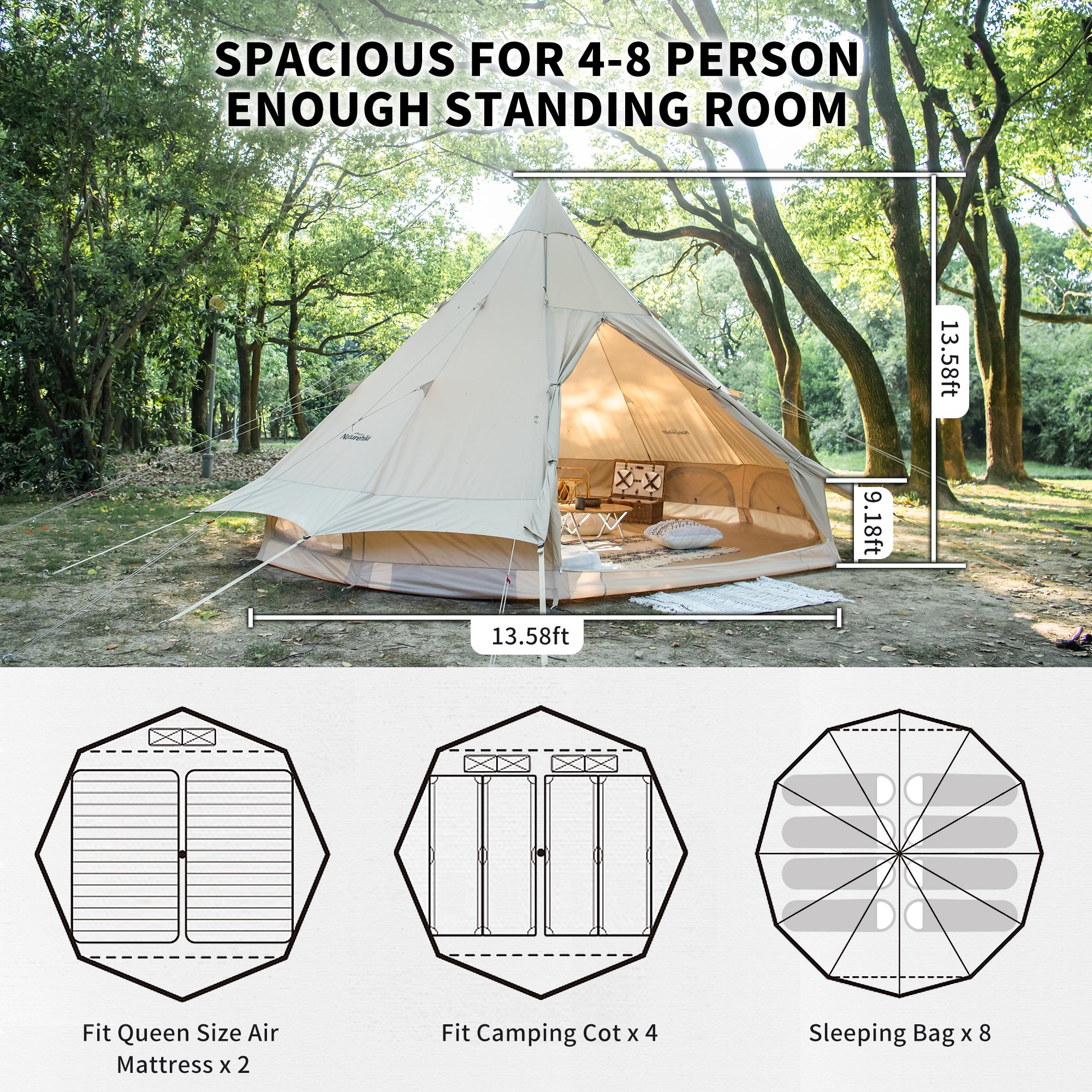 Brighten 12.3 4 Person Glamping Tent – Safe Haven Armor
