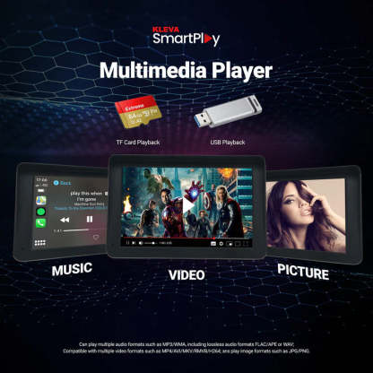 7" HD Touch Portable SmartPlay - Apple CarPlay Android Auto Wireless