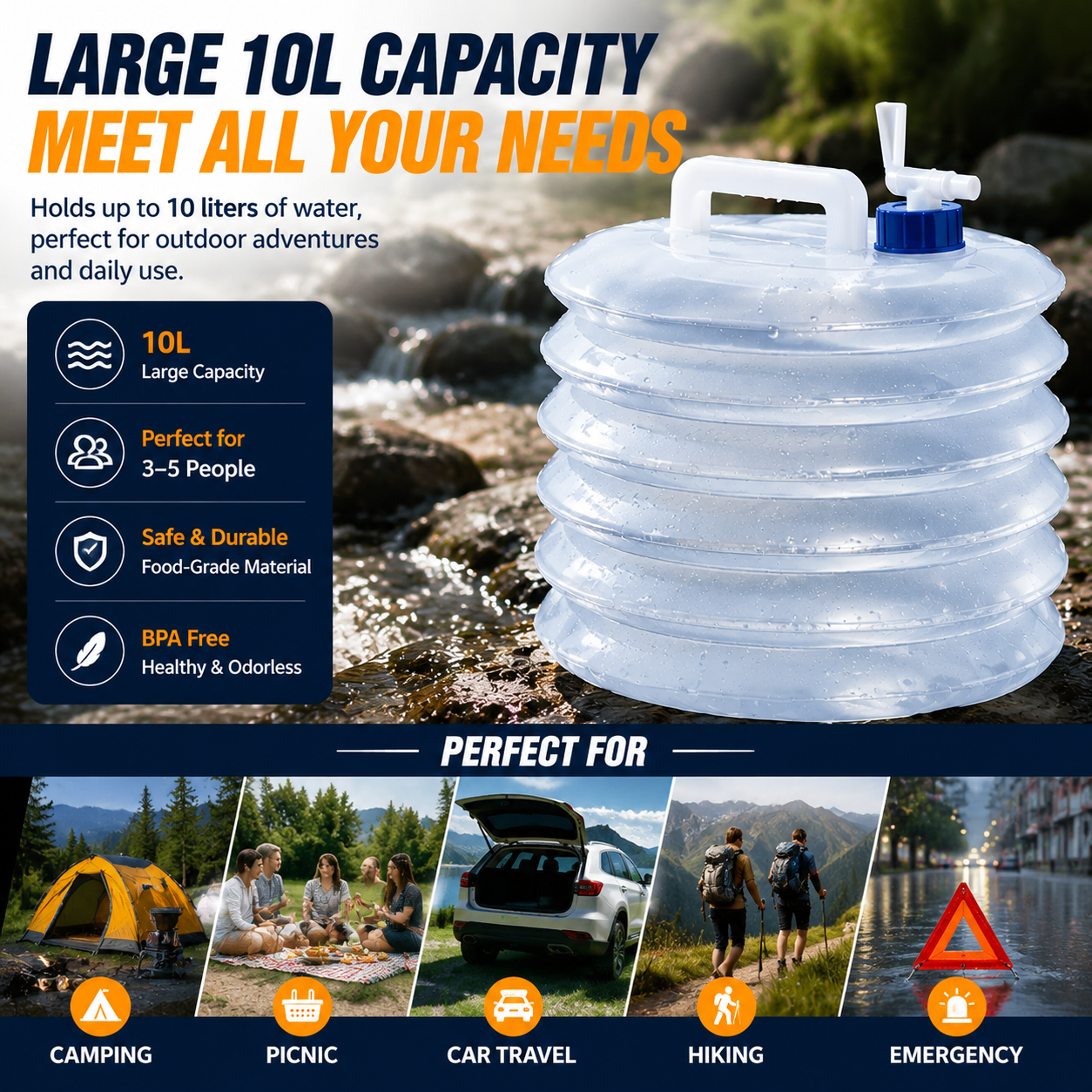 10L water bucket outdoor use