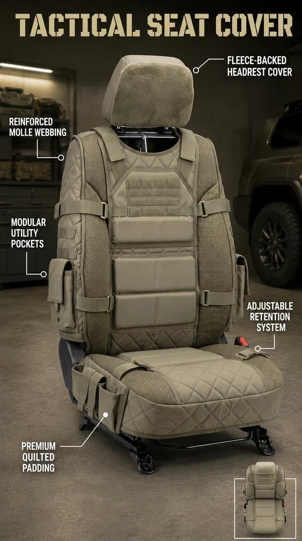 🚙Rugged MOLLE Truck Seat Cover – Tactical Storage, Seat Protection & Comfort