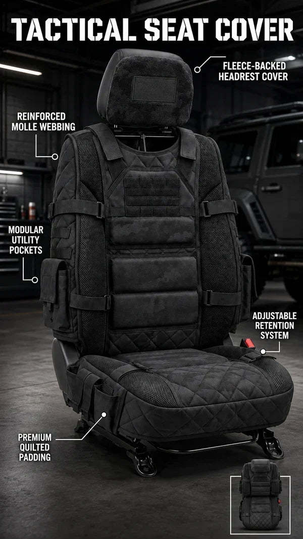 🚙Rugged MOLLE Truck Seat Cover – Tactical Storage, Seat Protection & Comfort