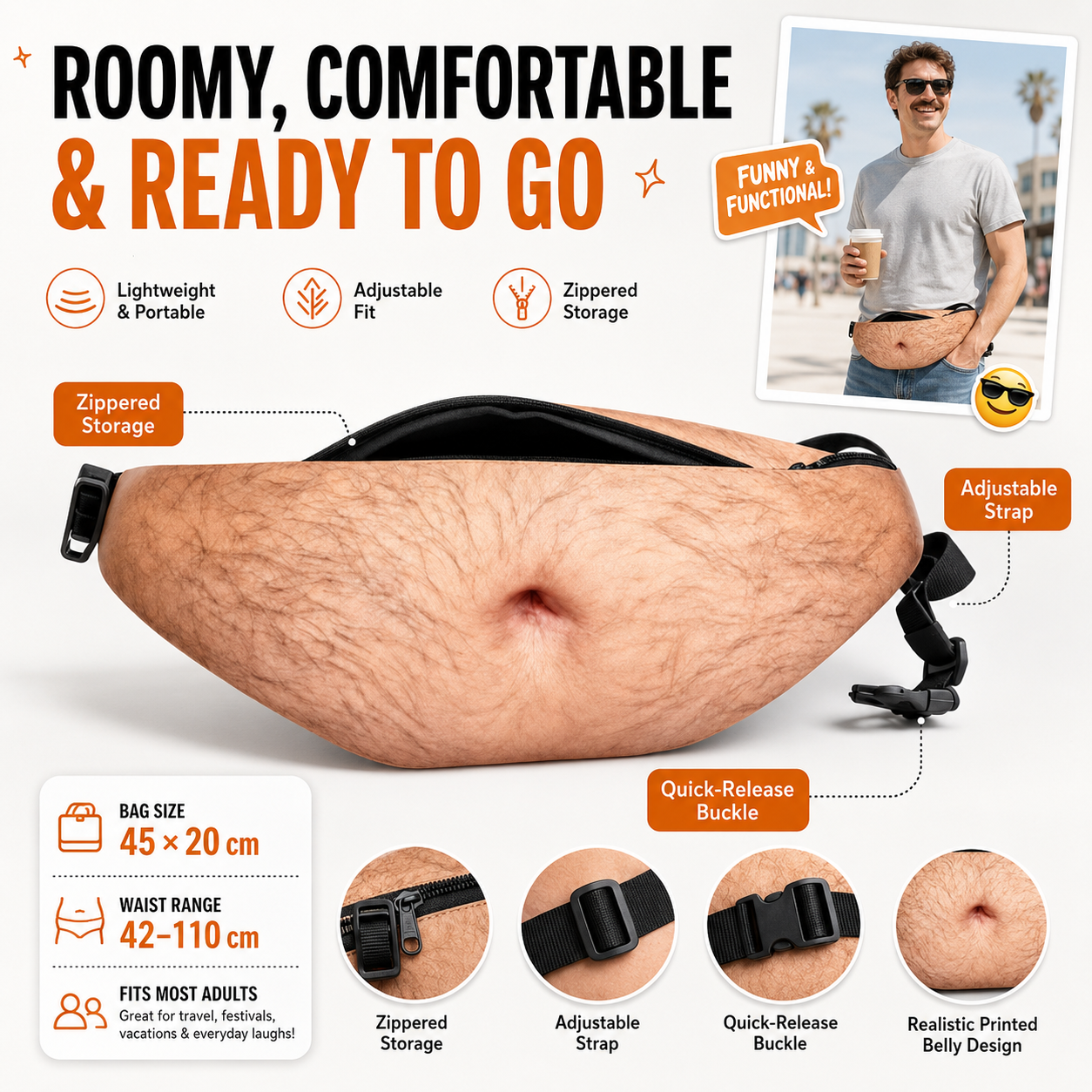 Belly fanny pack product features
