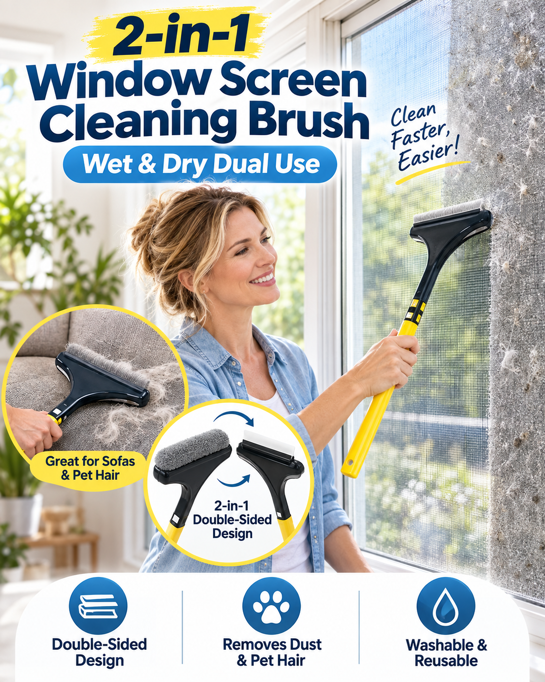Ncrovopro 2-in-1 Window and Surface Cleaning Brush