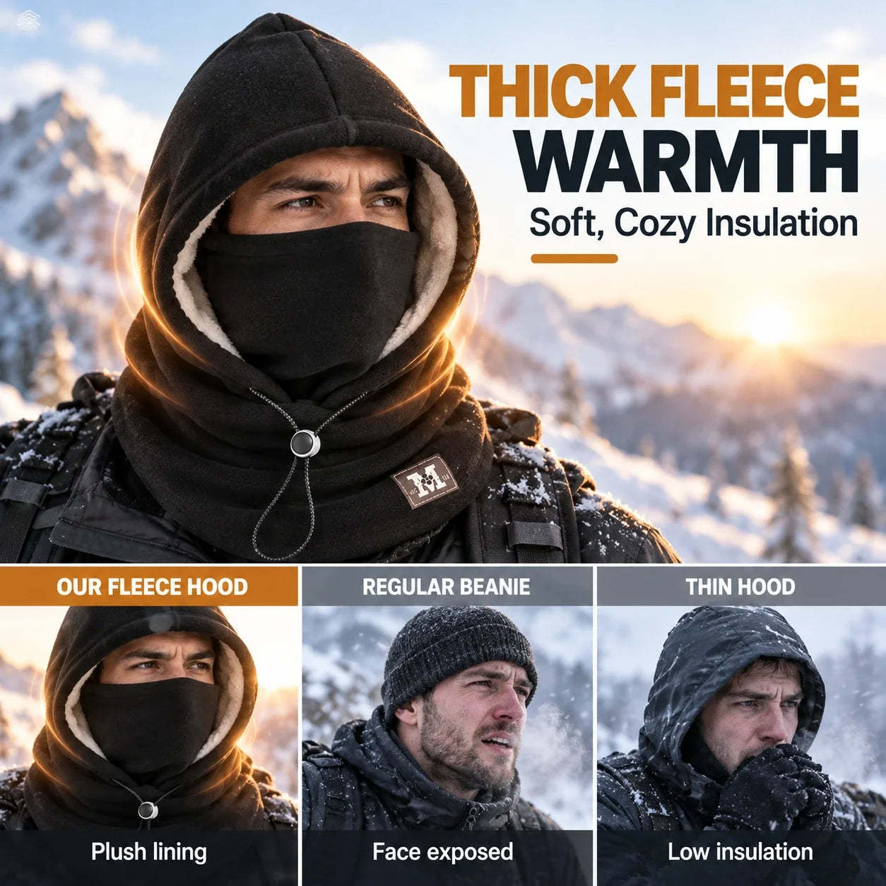 Winter Fleece Balaclava Hood – 3-in-1 Face & Neck Gaiter