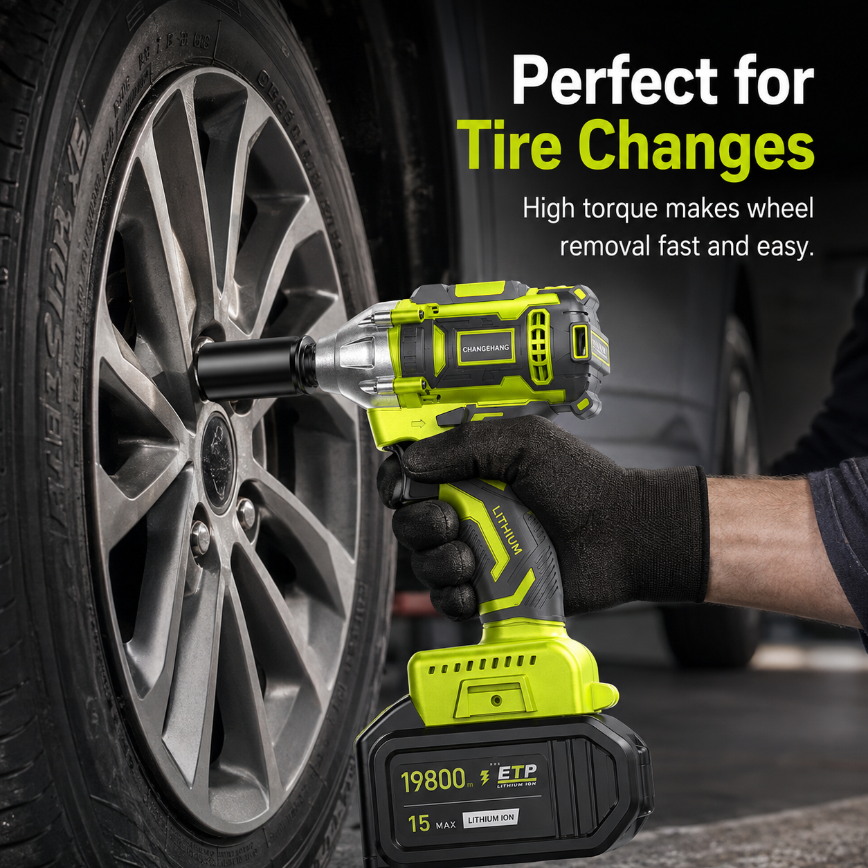 Cordless impact wrench for automotive repair