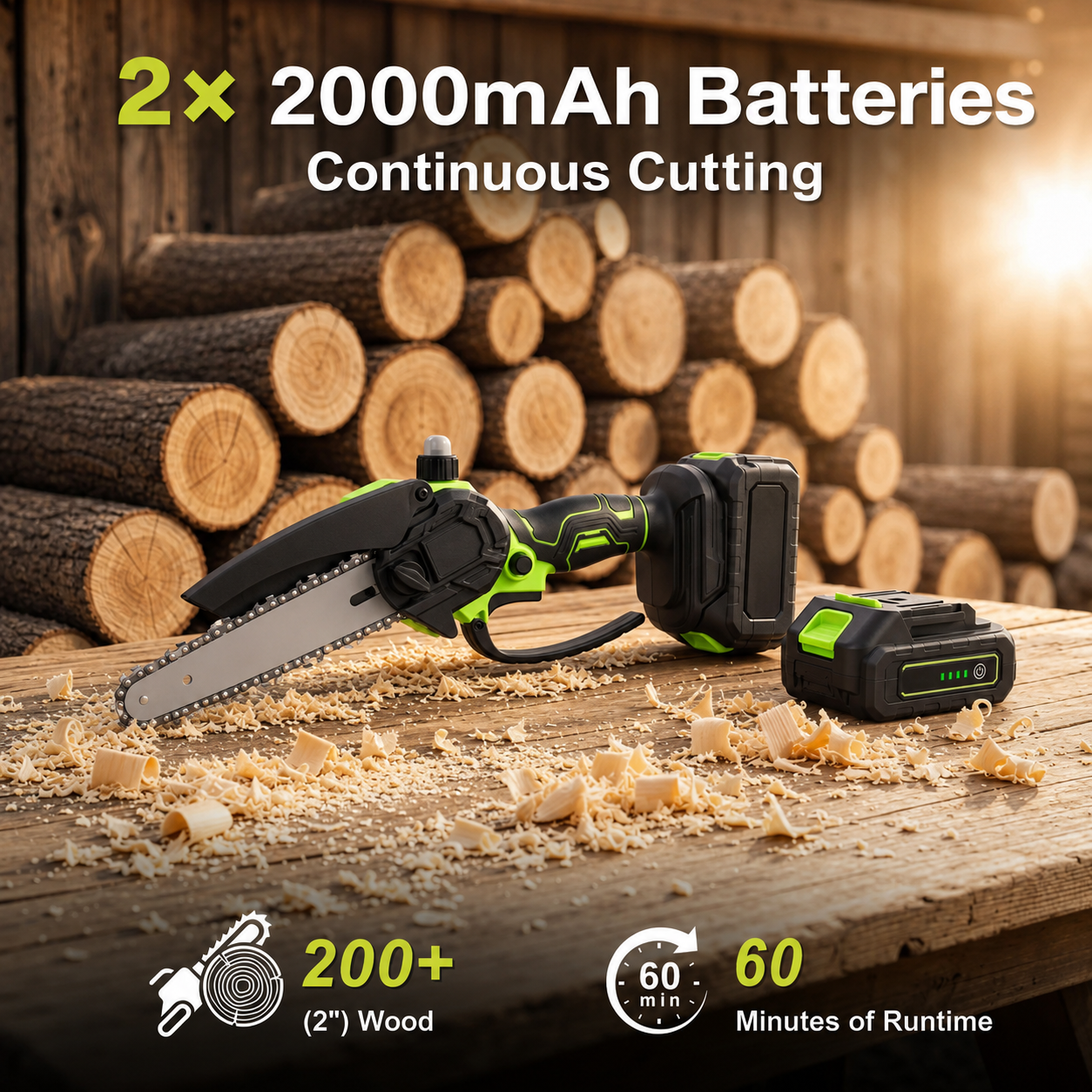 Mini chainsaw safety features