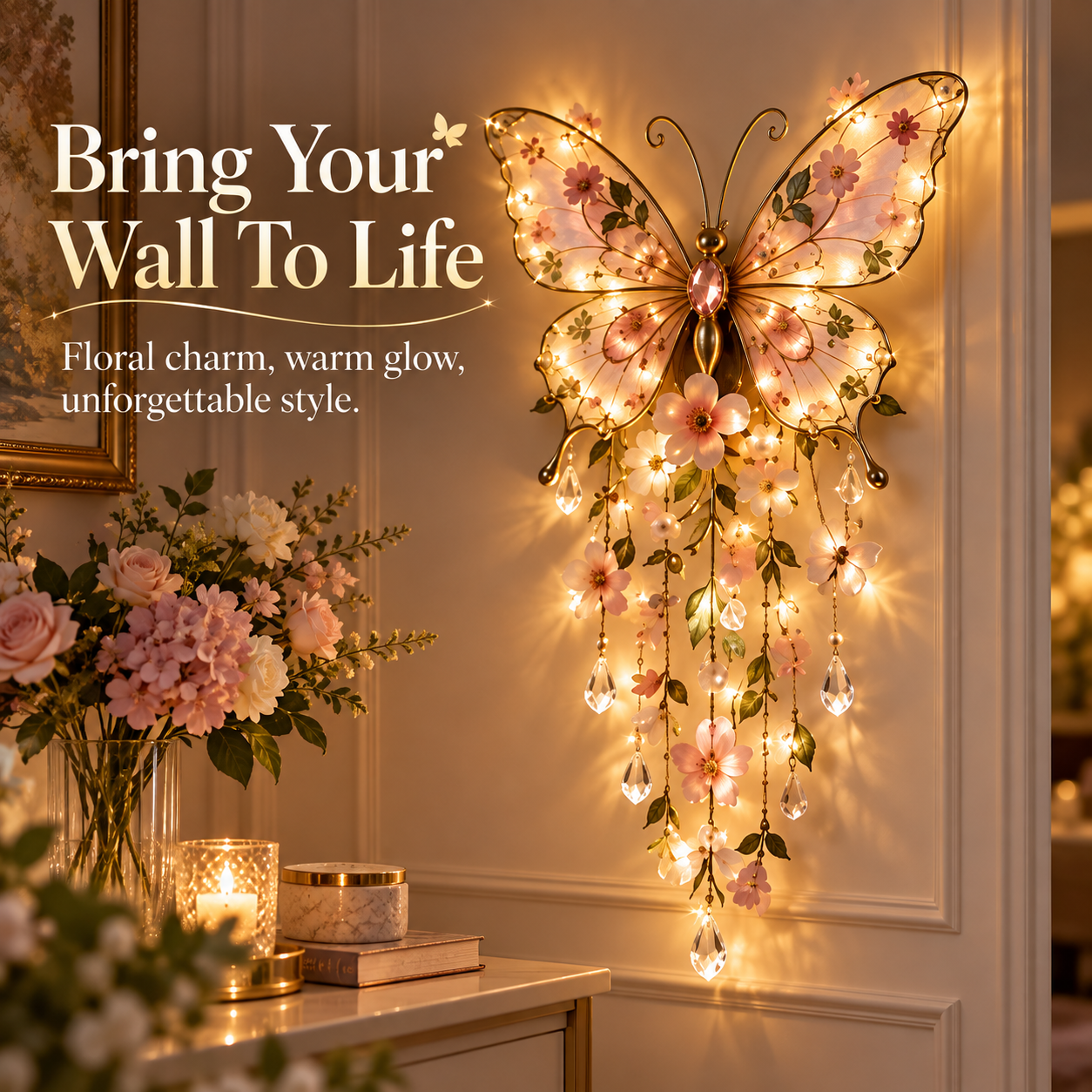 Butterfly Garden Light floral charm warm glow unforgettable style