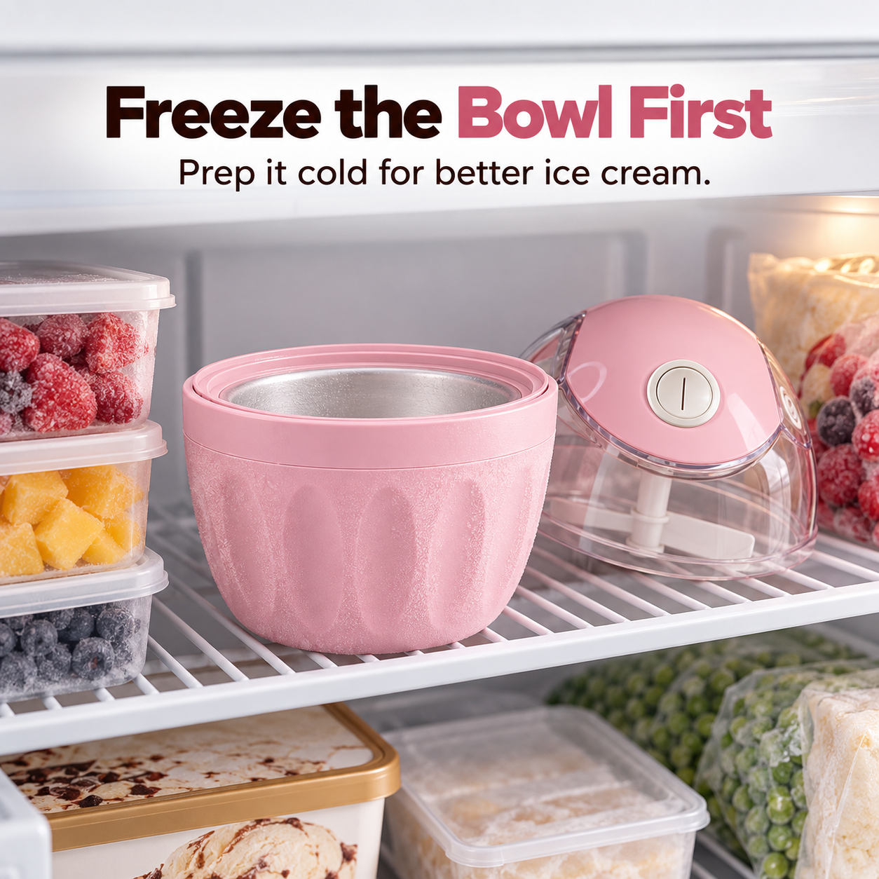 Freeze the bowl first ice cream maker