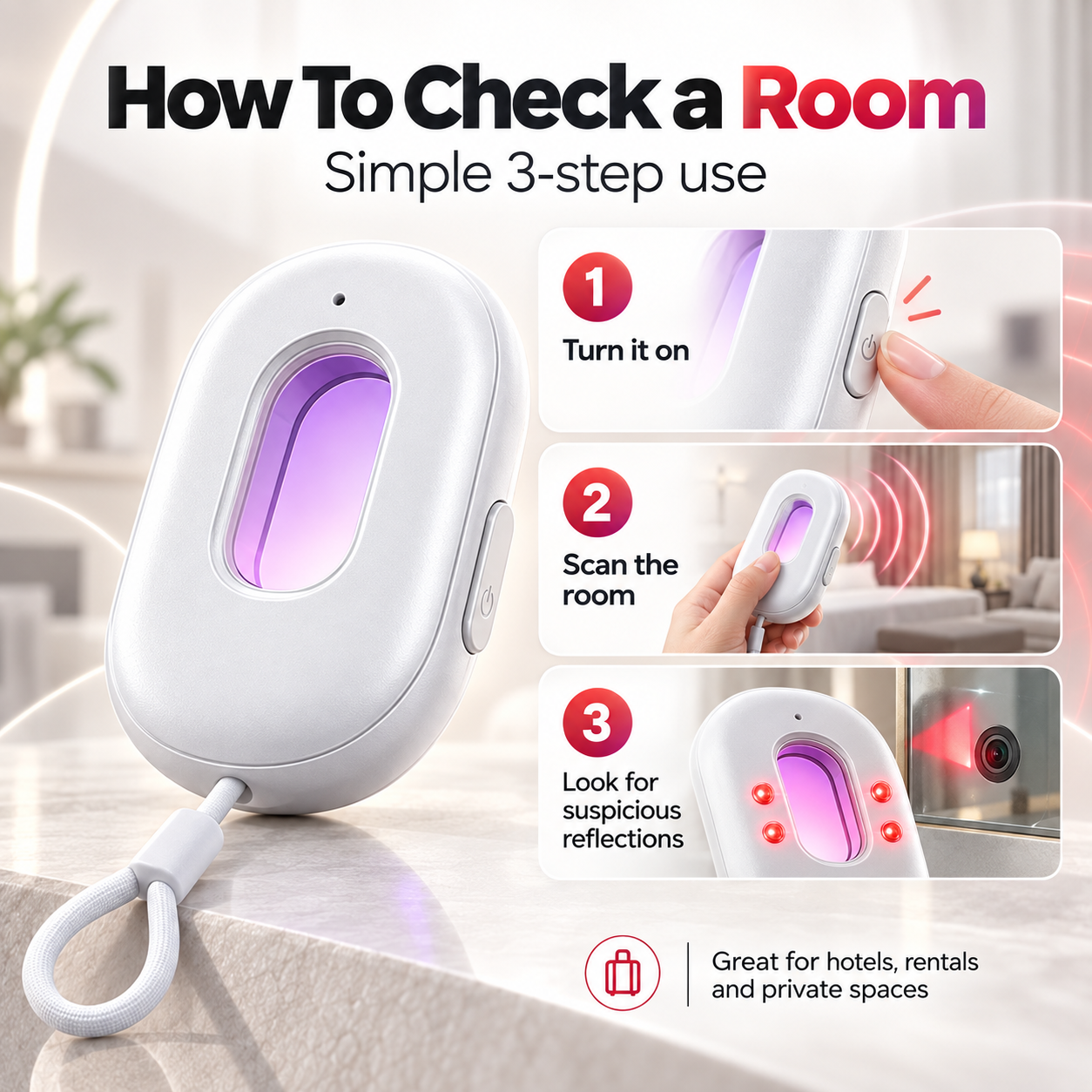 How to check a room with infrared camera detector