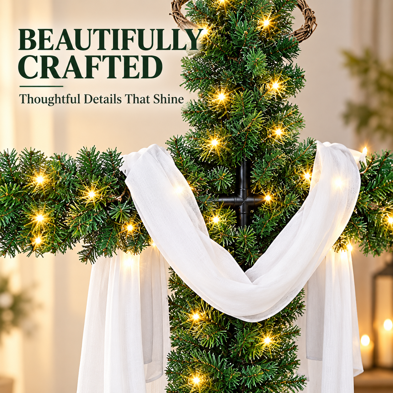 Pre-lit Christmas cross product details