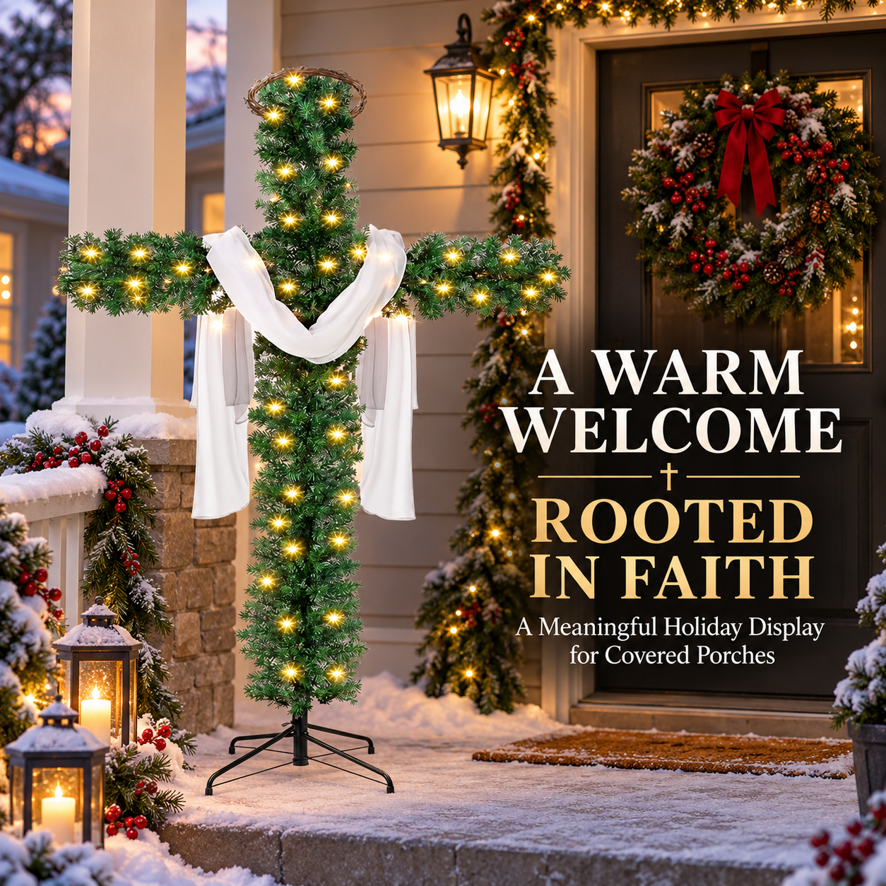 Easy display Christmas cross decoration