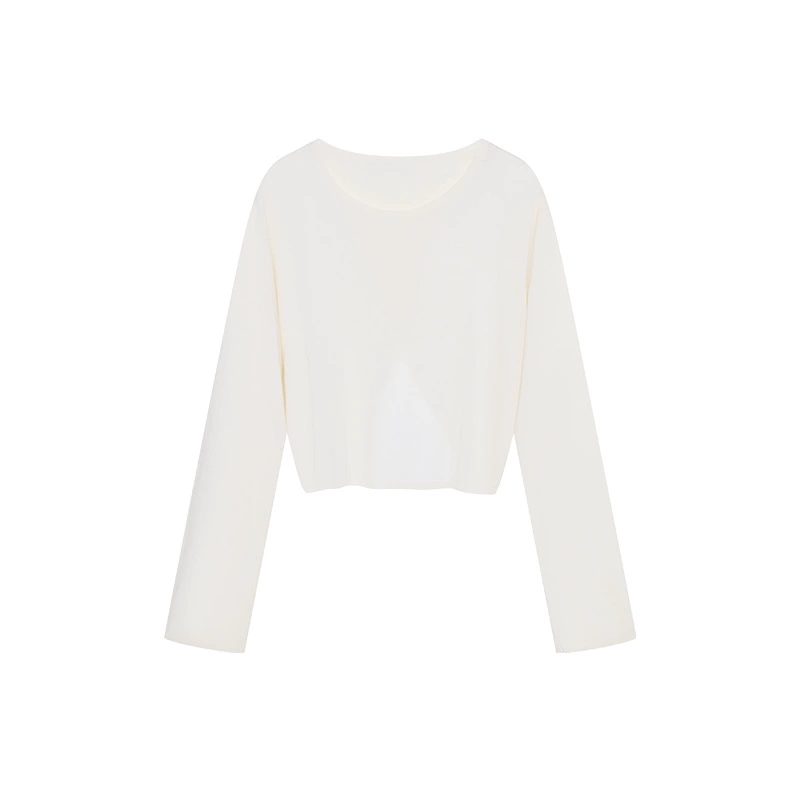 Silkblend Relaxed Fit Backless Long Sleeve Top