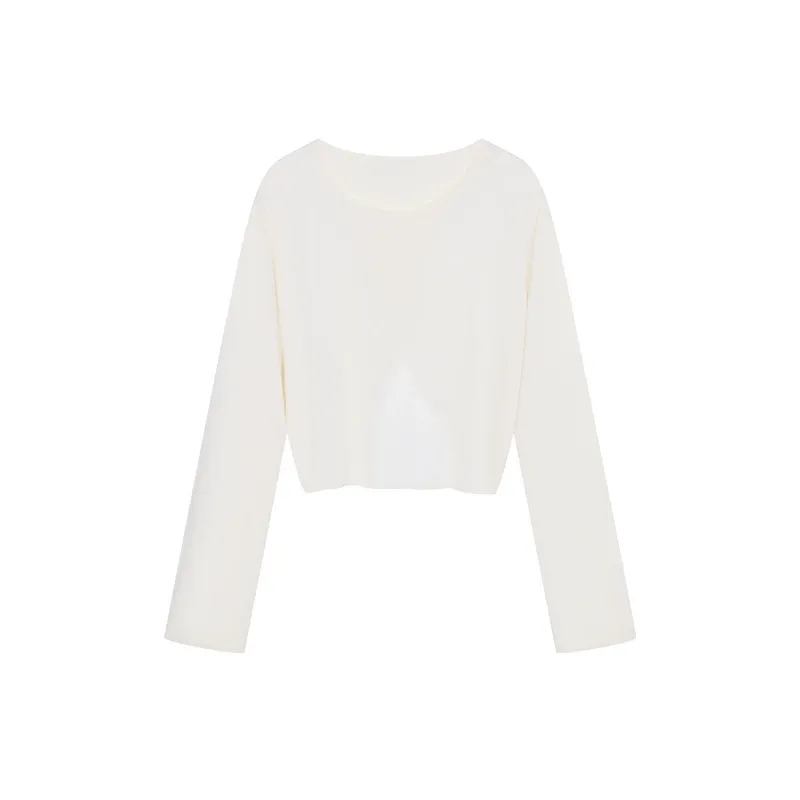 Silkblend Relaxed Fit Backless Long Sleeve Top