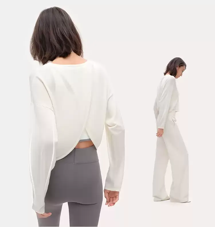 Silkblend Relaxed Fit Backless Long Sleeve Top