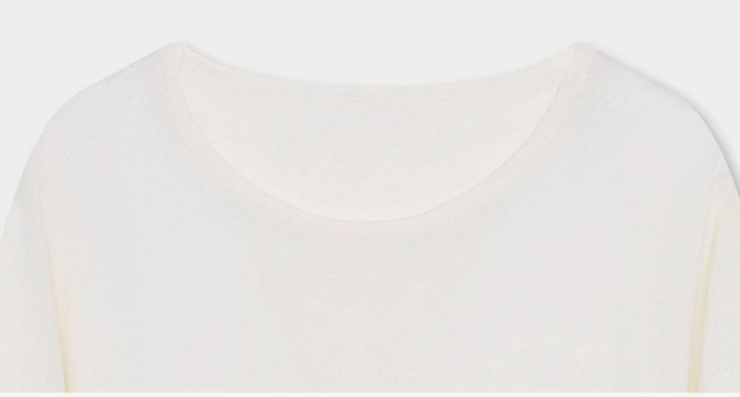 Silkblend Relaxed Fit Backless Long Sleeve Top