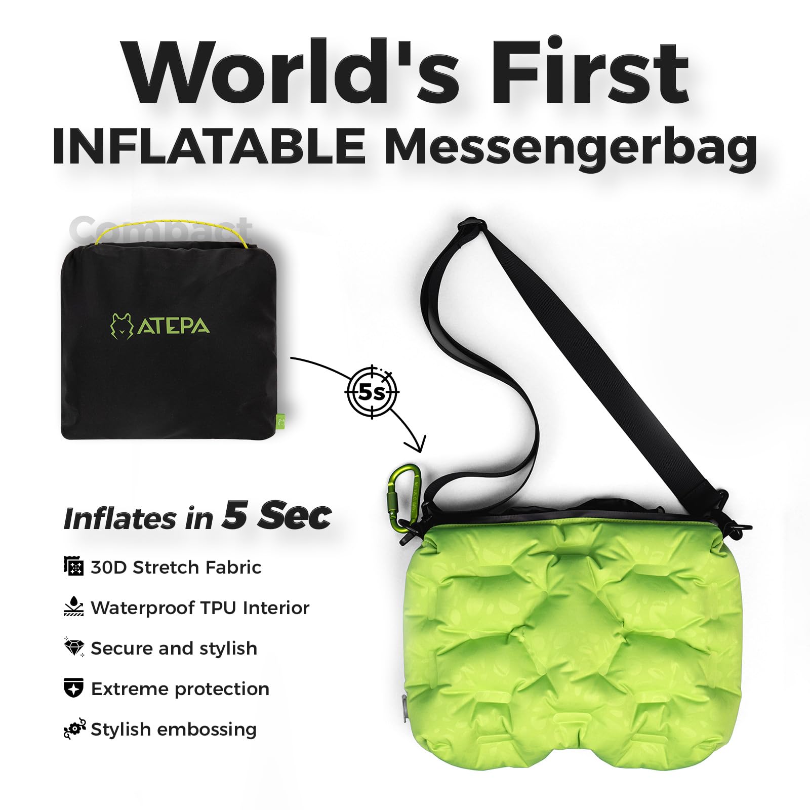 ATEPA Cloud AirBag 4-in-1 Inflatable Messenger Bag