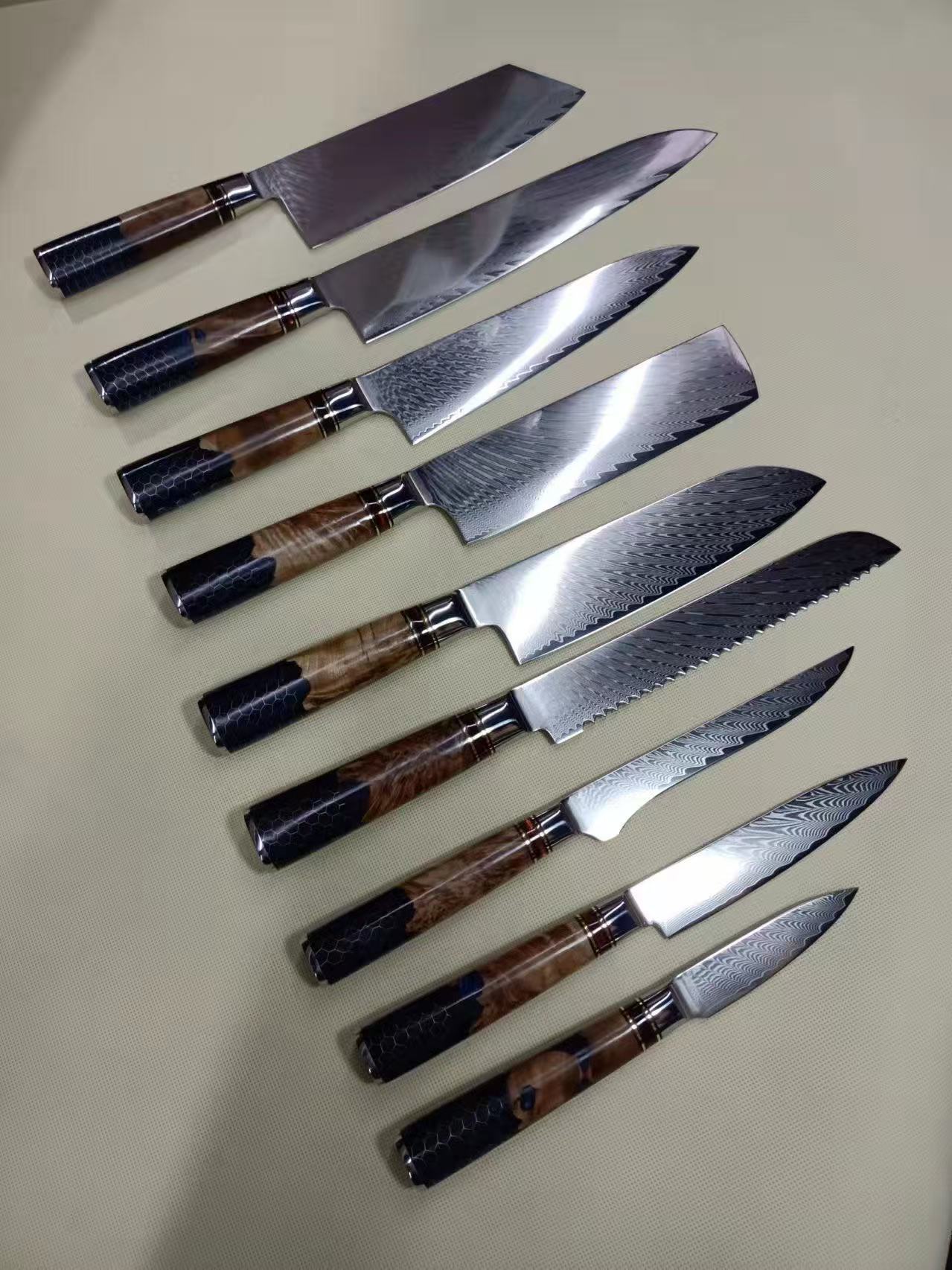 Hanikamu VG10 Damascus Chef Knife Set