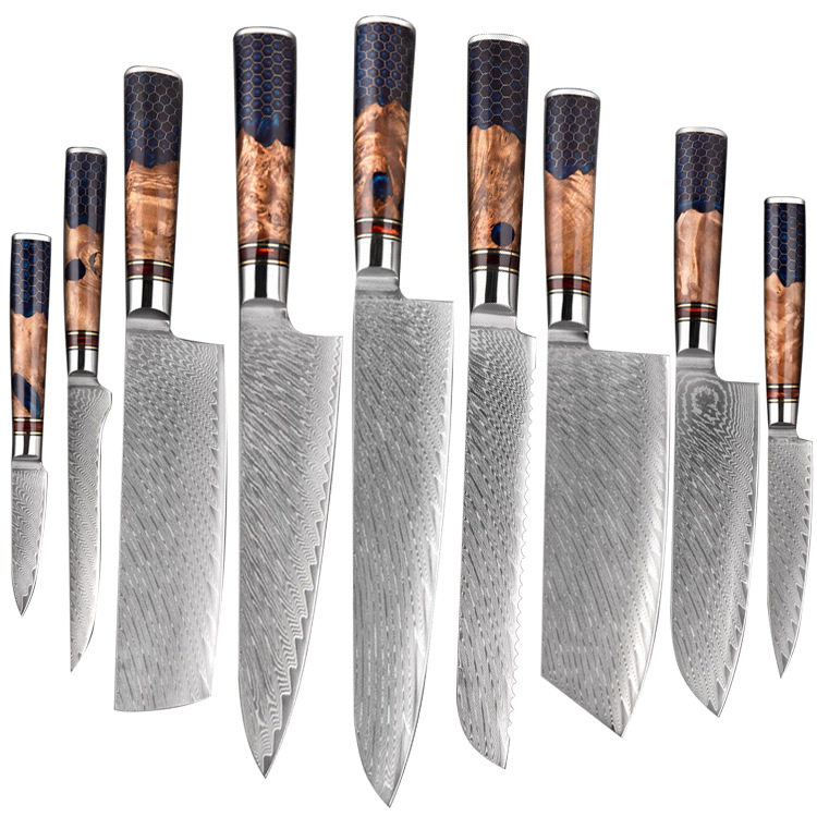 Hanikamu VG10 Damascus Chef Knife Set