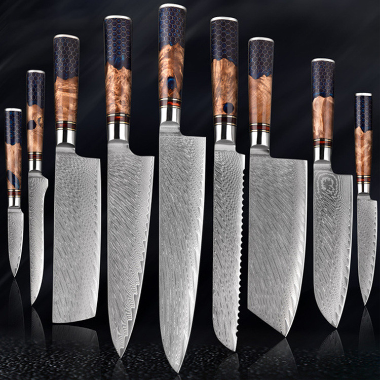 Hanikamu VG10 Damascus Chef Knife Set