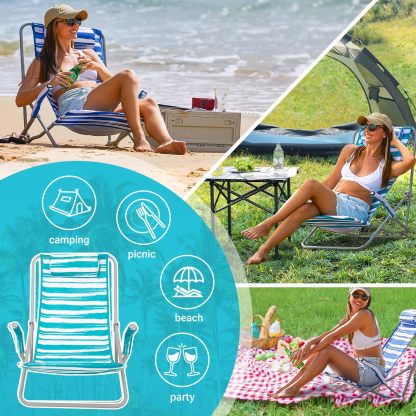 WEJOY High Back Beach Chair With Padded Headrest