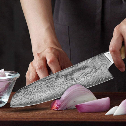 Ittetsu AUS10 Spiral Damascus 6.5" Santoku