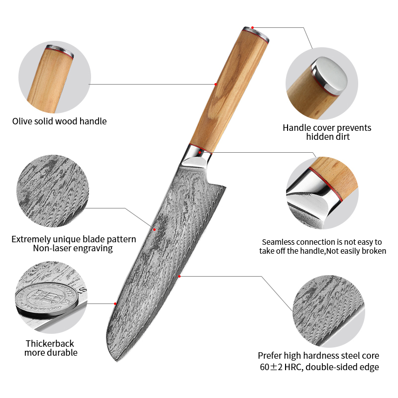 Ittetsu AUS10 Spiral Damascus 6.5" Santoku