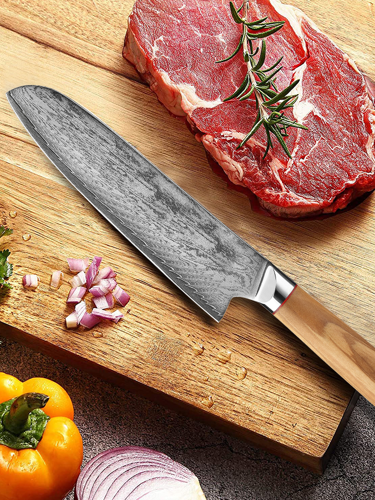 Ittetsu AUS10 Spiral Damascus 6.5" Santoku