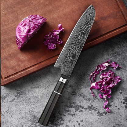 Ittetsu AUS10 Spiral Damascus 7" Santoku