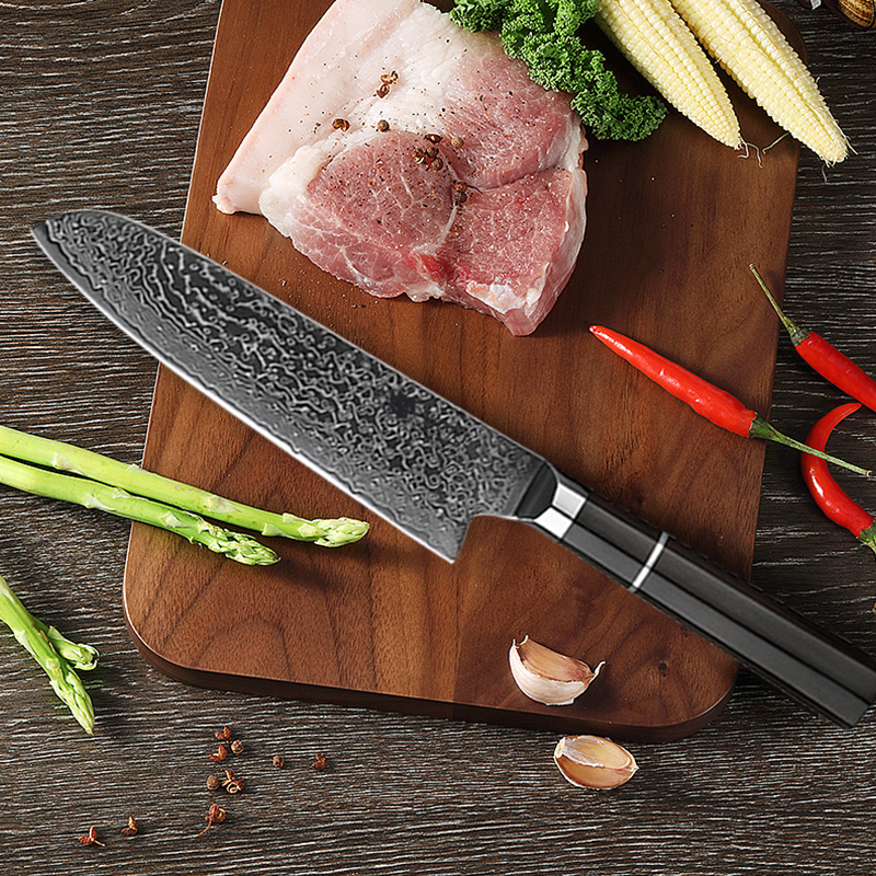 Ittetsu AUS10 Spiral Damascus 7" Santoku