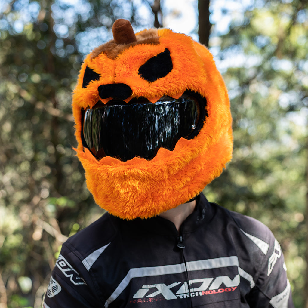 Motorcycle Helmet Cover - Evil Pumpkin