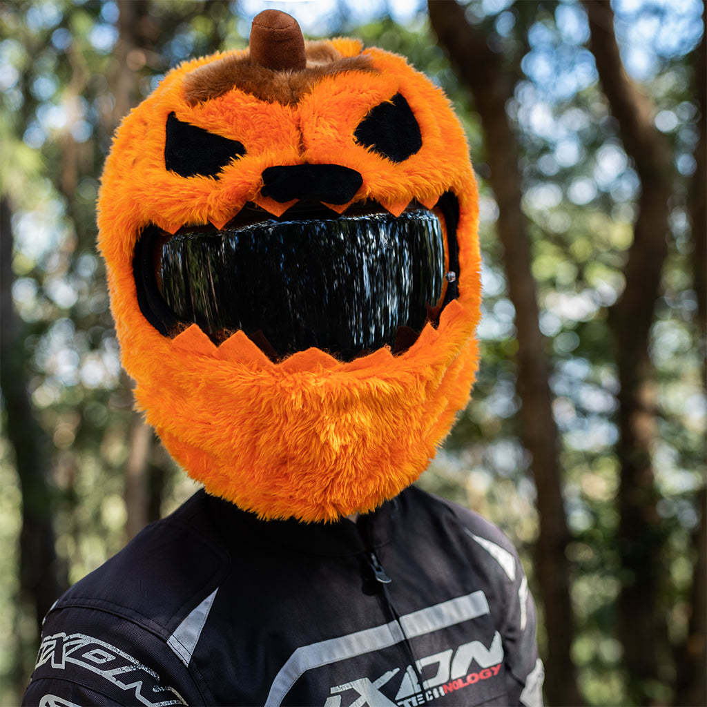 Motorcycle Helmet Cover - Evil Pumpkin