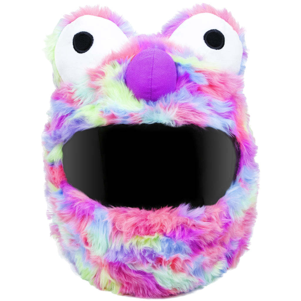 Motorcycle Helmet Cover - Rainbow Short Fur