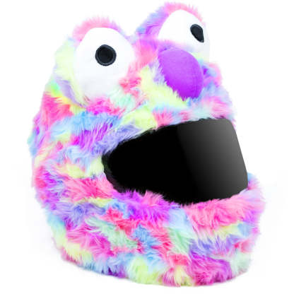 Motorcycle Helmet Cover - Rainbow Short Fur
