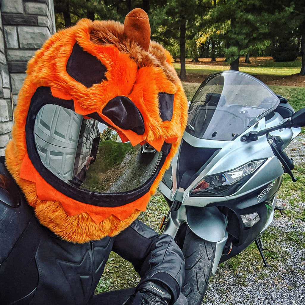 Motorcycle Helmet Cover - Evil Pumpkin
