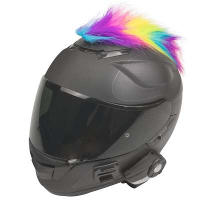 Motorcycle Helmet Mohawk - Rainbow