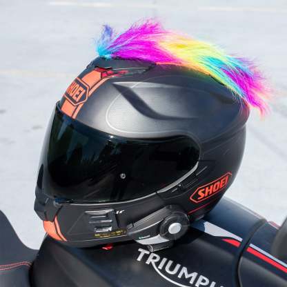 Motorcycle Helmet Mohawk - Rainbow