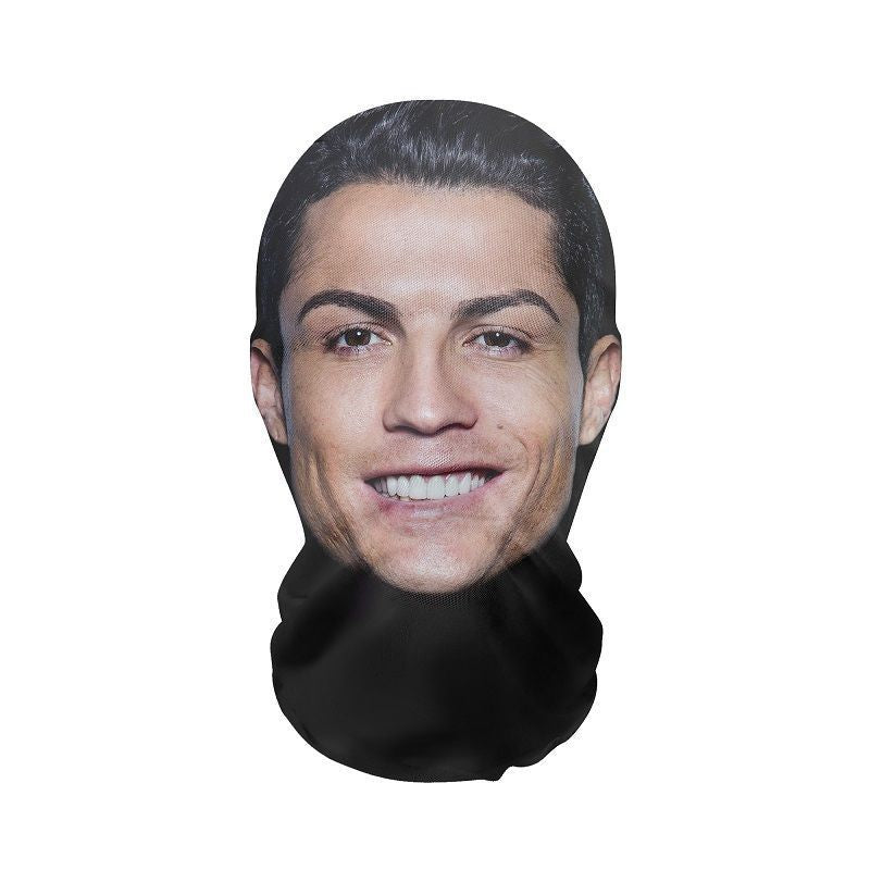 3D Mask Realistic Mask Role Playing Prop Fun Black Mesh Headset Halloween Funny