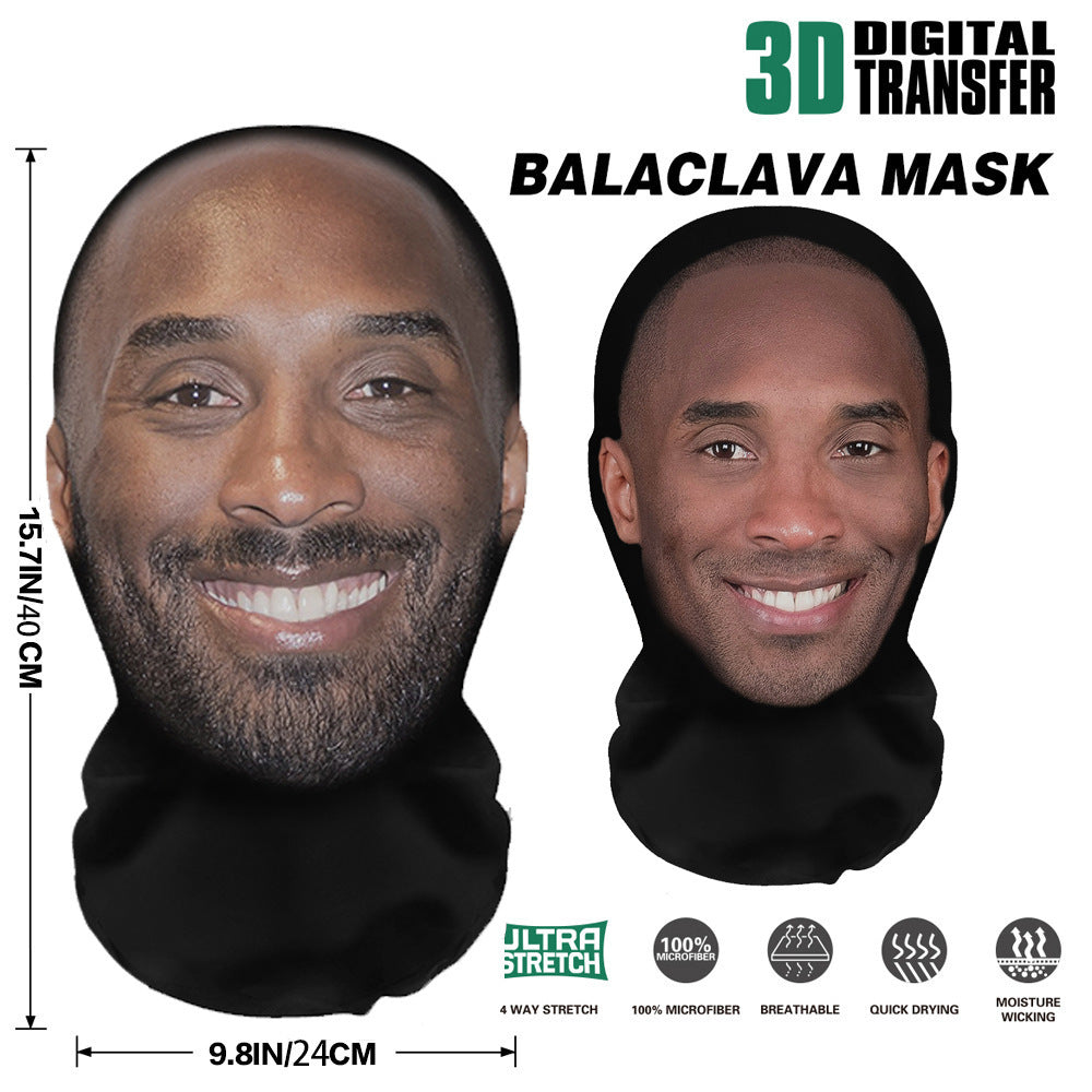 3D Mask Realistic Mask Role Playing Prop Fun Black Mesh Headset Halloween Funny