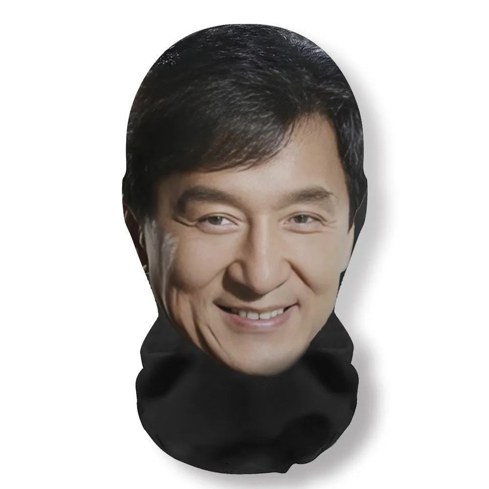 3D Mask Realistic Mask Role Playing Prop Fun Black Mesh Headset Halloween Funny
