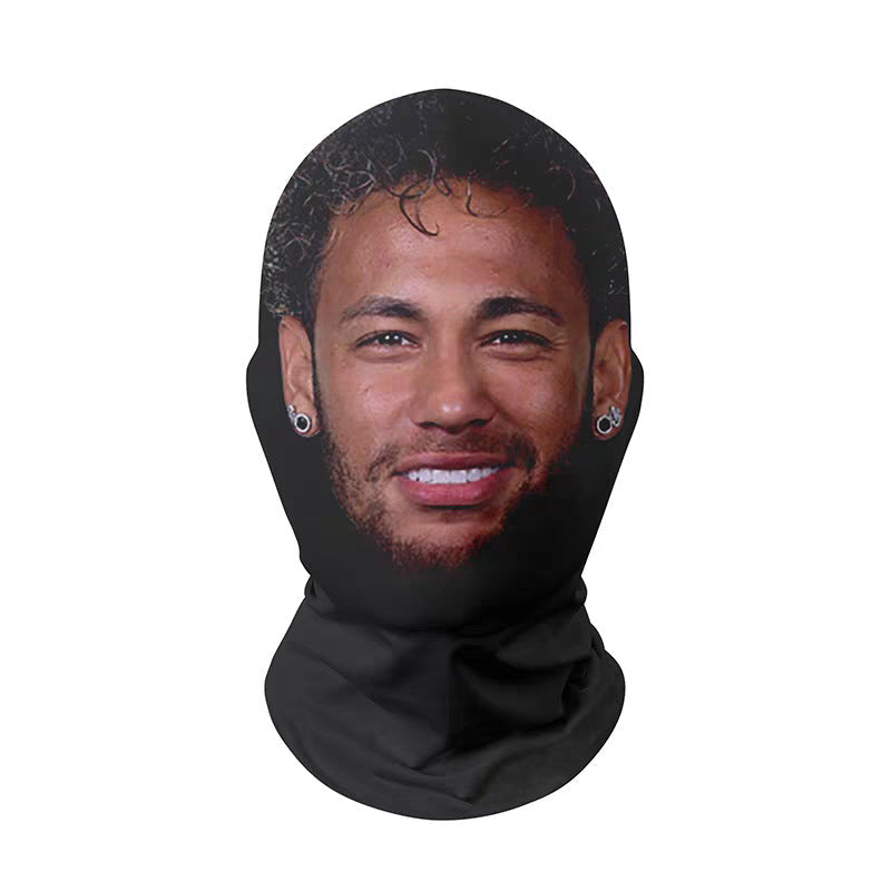3D Mask Realistic Mask Role Playing Prop Fun Black Mesh Headset Halloween Funny