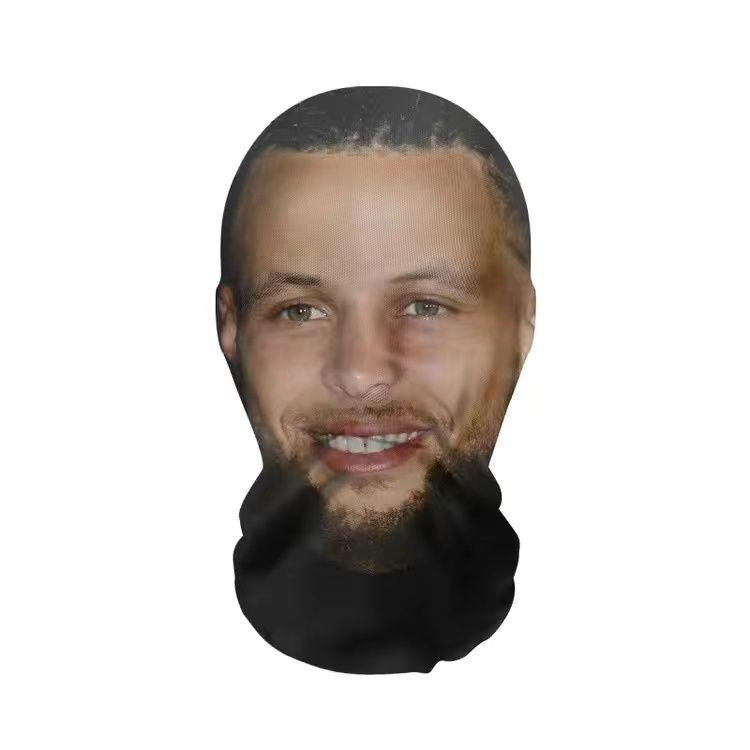 3D Mask Realistic Mask Role Playing Prop Fun Black Mesh Headset Halloween Funny
