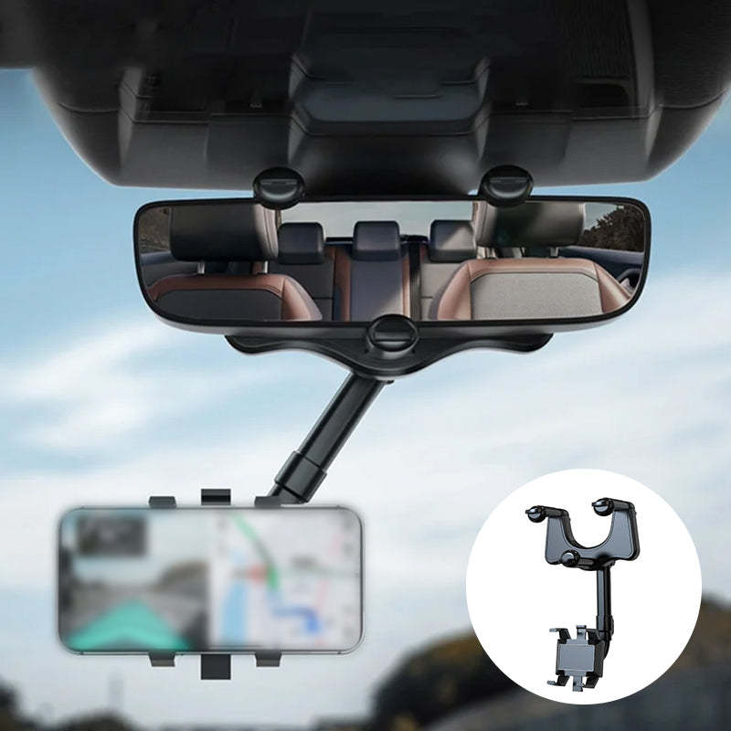 360° Rotating Multifunctional Car Mirror Phone Holder