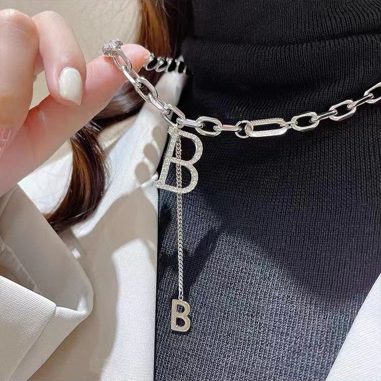 Initial Diamond Letter Pendant Necklace