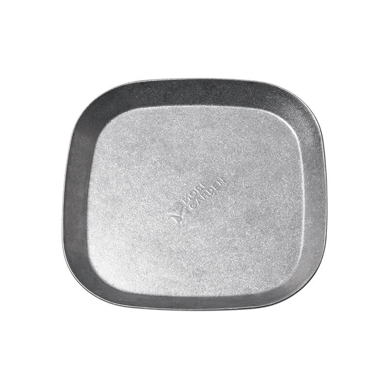Shuoyan Pure Titanium Square Valet Tray - Modern "Stone-Grain" Tactical Catch-All Tray for EDC, Jewelry & Office Organization