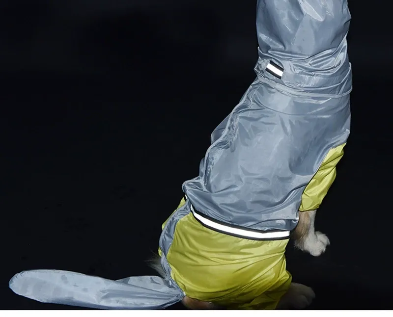 Waterproof Full-Cover Dog Raincoat – Tail & Belly Protection for Large Dogs