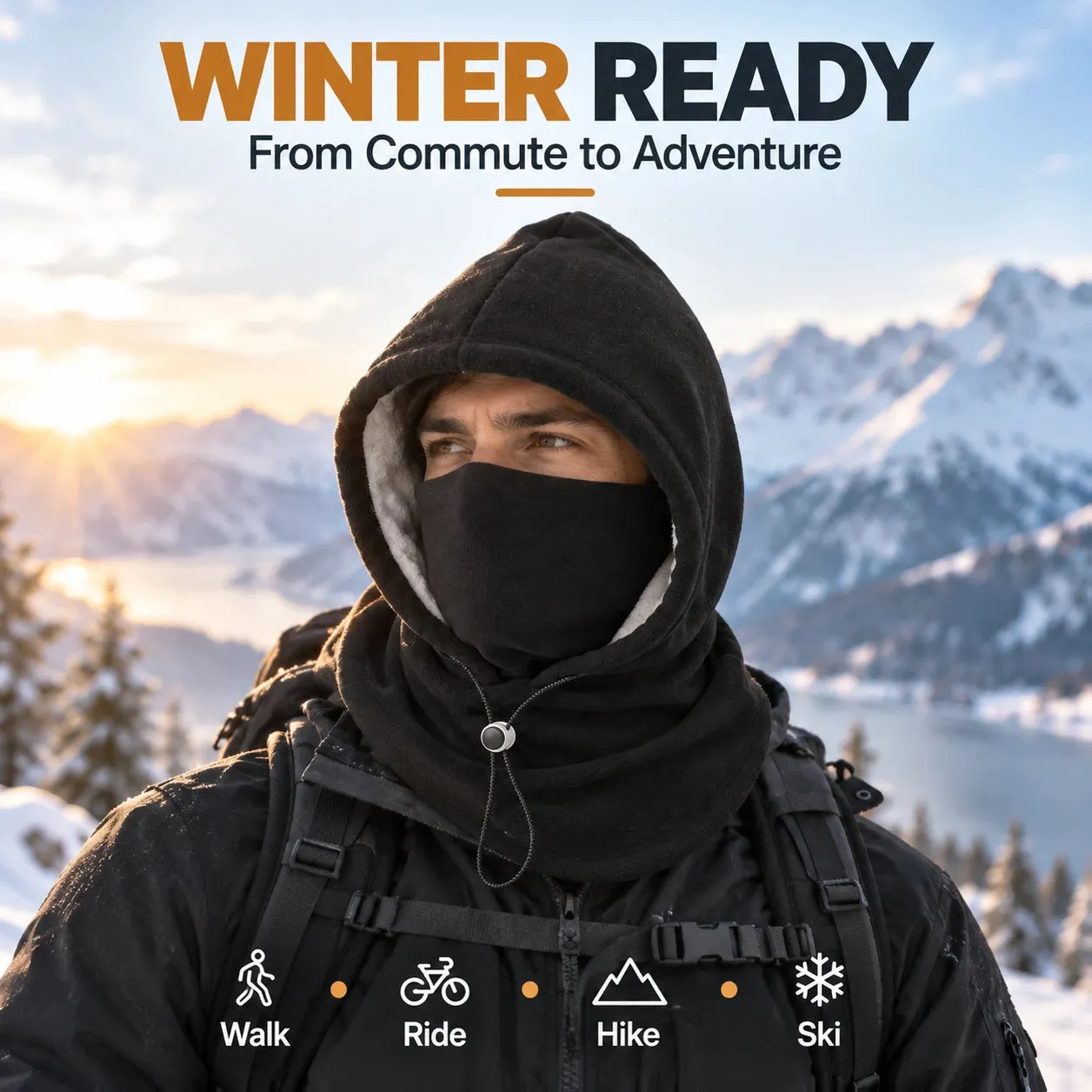 Winter Fleece Balaclava Hood – 3-in-1 Face & Neck Gaiter