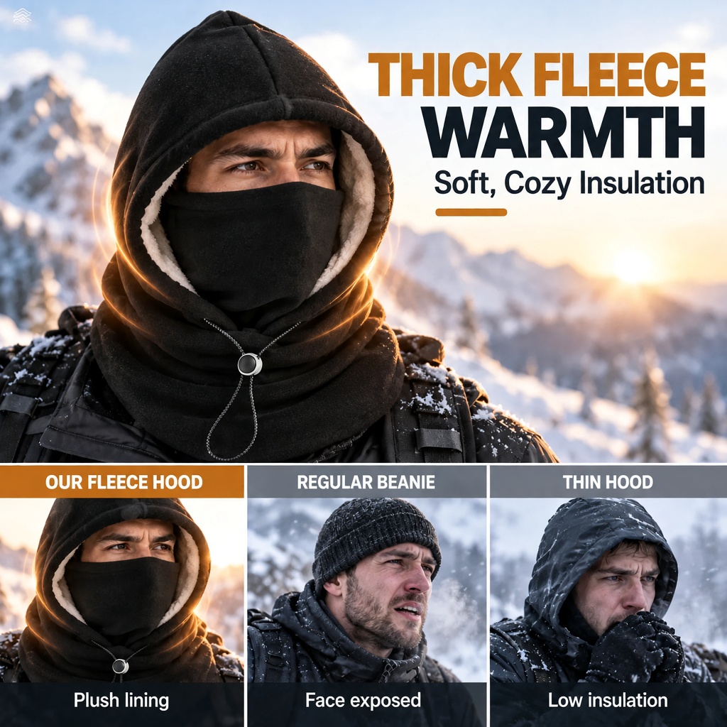 Winter Fleece Balaclava Hood – 3-in-1 Face & Neck Gaiter