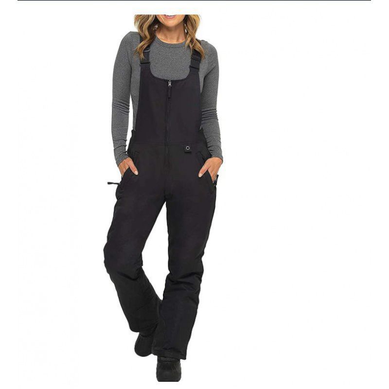 Women's Waterproof Ski Bib Pants with Pockets - Winter Edition